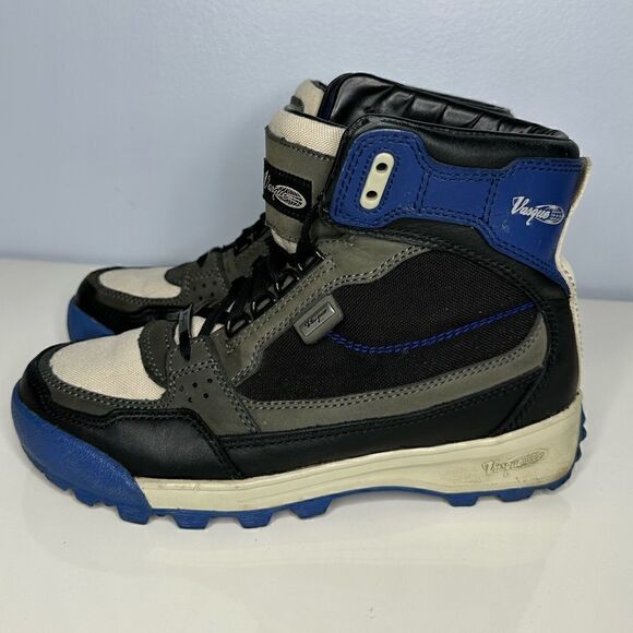 Vasque vintage Contender leather hiking Boots Mens 7 women’s 8.5 black blue V540 main image 6